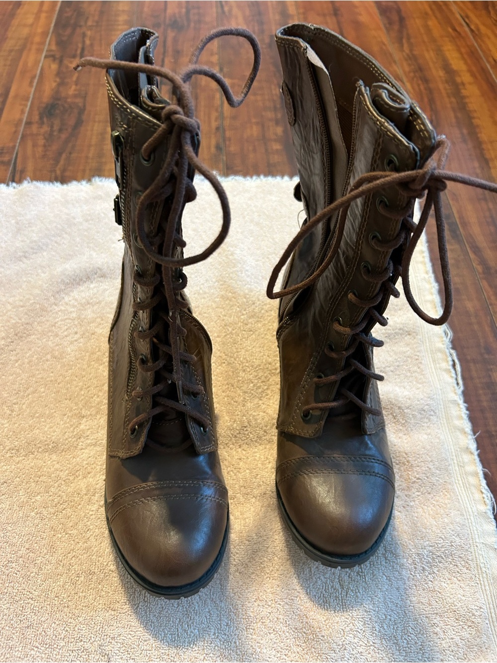 Brown Lace-Up Women’s Combat Boots